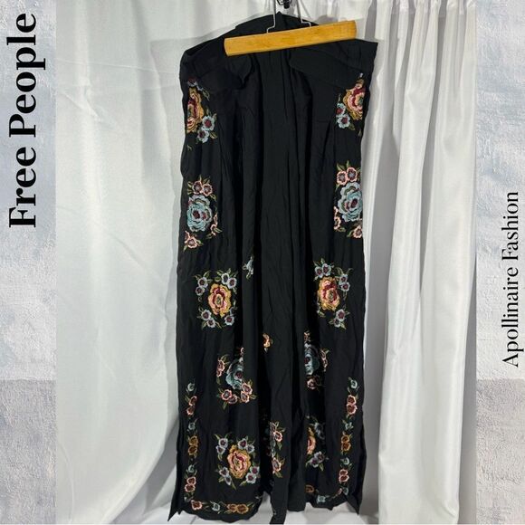 FREE PEOPLE FLORENCE EMBROIDERED PANTS SIZE 10 NWT - Picture 7 of 10